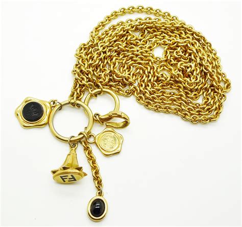 fendi costume jewelry vintage necklaces|is fendi jewelry real gold.